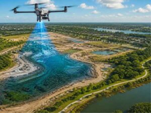 Drone Mapping in Fort Lauderdale, Florida showing aerial terrain data collection for stormwater planning and site analysis.